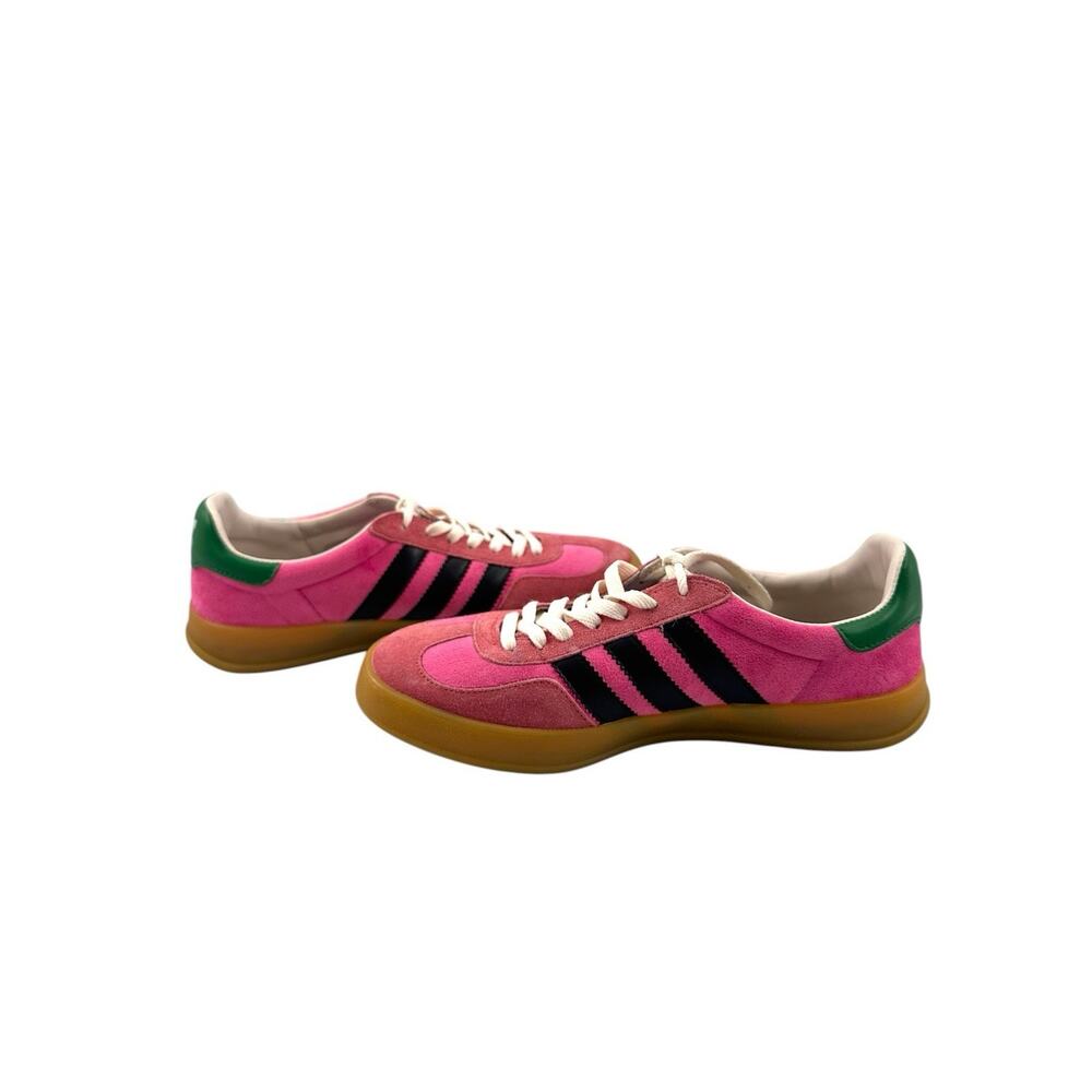 Adidas Women’s Gazelle Suede Bold Pink Black Stripes And Green Sz 8.5 /39 READ - Picture 4 of 13